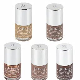 DeBelle Set of 5 Gel Nail Lacquers - Mocha Chocolate Pastels - 8ml each-image-63