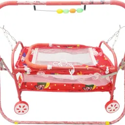 Baby bassinet for new born baby swing cradle cum stroller (model-C5) (color-Red) Bassinet-12