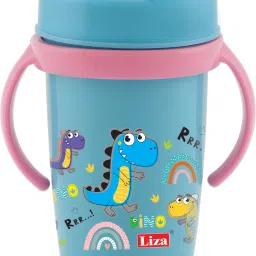 Multi Cartoon Design Sipper Bottle For Kids With Straw & Side Handle 360ML-picture-5