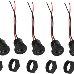 5 Pcs Type C Female USB Panel Mount Socket Connector with Wire for Electronic Electronic Components Electronic Hobby Kit-21