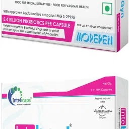 INTEBACT GYN Prebiotic and Probiotics Supplement || 5.4 Billion CFU Unflavoured Capsules-20