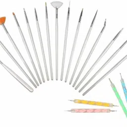 Professional Nail Art Tool Kit (15pcs Brush Set with 5pcs Dotting Pen)-image-29
