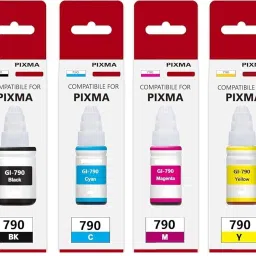 Krishna Toner GI 790 Ink For Cn G1000 G1010 G1100 G2000 G2002 G2010 G2012 G3000 G3010 G4000 Black + Tri Color Combo Pack Ink Bottle-image-6