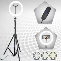 TECHMAZE 10"LED RingLight with 7Ft Tripod Stand Combo for Video Shooting PhotoShoot T15 Ring Flash-picture-32