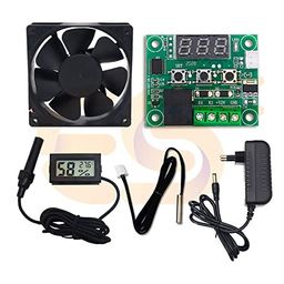 Electronic Spices Mini LCD Digital Thermometer Hygrometer Temperature Indoor Convenient Humidity Sensor Instruments Cable for DIY W1209 12V DC Digital Temperature Controller Board Thermostat image 1