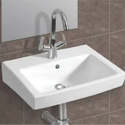 PLAZMA Premium Ceramic Wall Mount Wash Basin (18.5 inch x 13 inch) SYON080 Wall Hung Basin-image-73