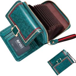 Women Casual, Formal, Travel, Trendy Green Artificial Leather RFID Wallet-image-82