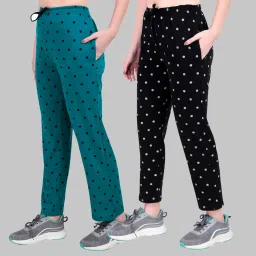 Pack of 2 Women Polka Print Multicolor Track Pants-image-35