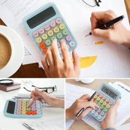 kahaan enterprise Desktop Calculator -Big Buttons Aesthetic Candy Color Comfortable Touch Handheld BasicCalculator image 2