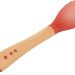 Heat Sensitive Soft Spoon for Baby, Pack of 1 (Pink)- Silicone-12