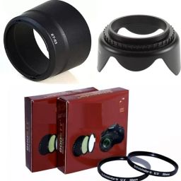 SUPERNIC Combo ET-63 Lens Hood & 58mm Flower Lens Hood & 2pcs 58mm UV Lens Filter CameraLens Hood-image-72