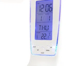 Digital White, Grey, Multicolor Clock-22