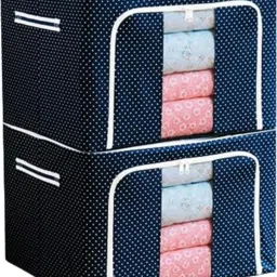 DENFY Storage Box For Clothes, Cloth Storage Box For Wardrobe(pack of 2) Linen Laundry Bag-image-74