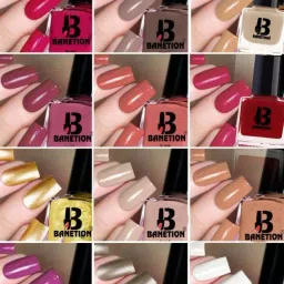 Quick Dry Long Lasting Nail Polish Combo Offer Set of 12 mauve, red, peach, Nude, magenta, Grey, purple, Silver, Golden-10