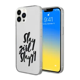 Macmerise Slay Girl Slay Silicone Back Cover for Apple iPhone 14 Pro Max (Supports Wireless Charging, Clear)-image-87