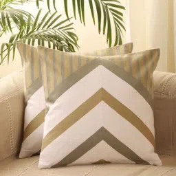 jamio firati Brown Cotton Striped 20x20 inches Cushion Covers (Set of 5)-picture-7