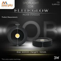 murphy 3W Elite Round LED Surface Cabinet Down Light (Pack of 1) Surface Ceiling Light Ceiling Lamp image 2