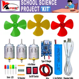 4v Motor, Li-Battery, Fan, LED light & Other Electronic Kit For Science Project-15