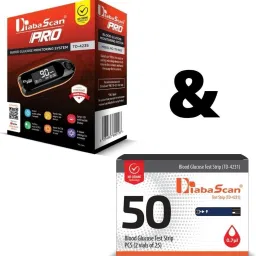 DIABASCAN Glucometer Composite Pack with 50 Glucometer Strips-28