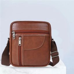 Tan Men Sling Bag Mini 9 inch Stylish Cross Body Sling bag for Office, Cash Collection, Travelling-picture-11