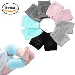 Baby Boys and Girls Knee Pads for Crawling Anti-Slip Padded Stretchable Soft Comfortable Knee Cap Elbow Safety Protector for All Season Multicolor Baby Knee Pads-16