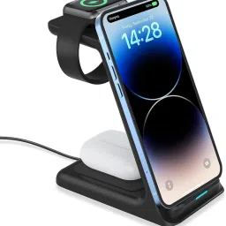 SGMSC 3-in-1 Wireless Charger Station for Qi & iOS Devices | Fast Charging Charging Pad-33