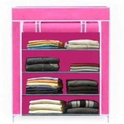 cloth stand rack shelf almirah PVC Collapsible Wardrobe-15