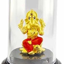 999PureSilver with gold polish Ganesha/Vinayaka Beautiful Idol with Acrylic Base Decorative Showpiece - 12 cm-image-17