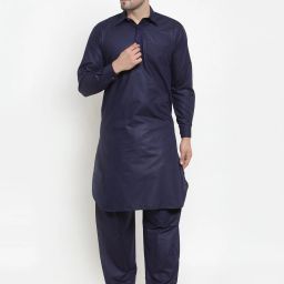 Men Cotton Blend Kurta Salwar Set-image-23