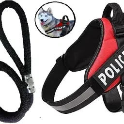 Dog K9 Police Harness Body Belt Padded + Premium Quality Rope | Adjustable Strap Dog Standard Harness-16