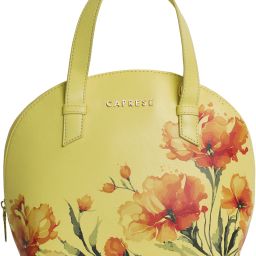 Chloe Small Floral Satchel Bag for Women Adjustable & Detachable Strap (Yellow) Messenger Bag-image-31