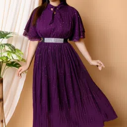 Women Gown Purple Midi/Calf Length Dress-image-22