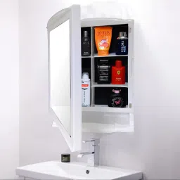 RoyalLook Bathroom Accessories Organiser Modern Mirror Cabinet, Strong 1 Shelf Bracket-image-2