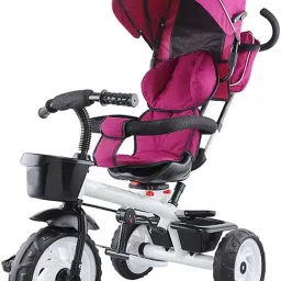4 in 1 Reversible Tricycle for Kids Toddler with Parent Handle Push Along Pedal Trike Removable Canopy Safety Belt Storage Pouch Footrest for 2 to 5 Years Tricycle-22