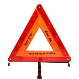 Road Safety Reflective Triangle with Four Legs Stand Emergency Sign-image-13