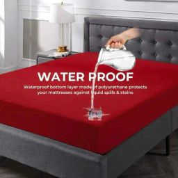 Fitted Queen Size Breathable, Stretchable, Waterproof Mattress Cover-image-69
