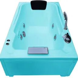Bonn 4.5 Ft Jacuzzi with Filler System and Side Panel - Cyan Blue Free-standing Bathtub-image-58