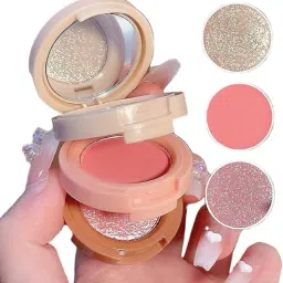 Long Lasting 3in1 Multi Purpose Baked Blusher Highlighter Eyes & Cheeks Makeup-15