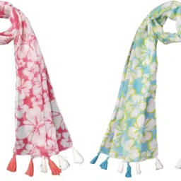 Printed Chiffon Women Multicolor Scarf, Stole, Fancy Scarf-image-18