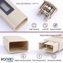 konvio neer Digital LCD TDS Meter for RO Water Filter with pH Test Indicator Litmus pH Paper Digital TDS Meter image 4