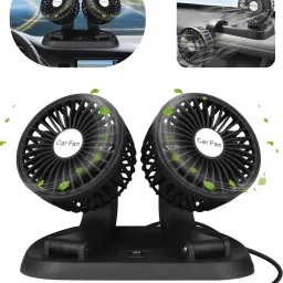360° Adjustable Dual Head Cooling Air Car Fan Dashboard Cooler Fan Portable_03 Car Interior Fan-image-25