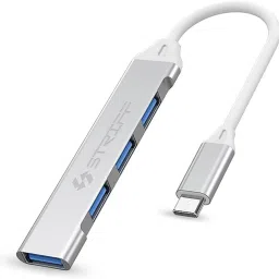 STRIFF Type-C USB Hub 4-Port Adapter USB 3.0&2.0, 5000Mbps Data Transfer(Silver) USB Adapter-23