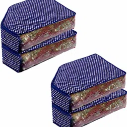 PremStore Cotton Quilted Blouse Cover/Organiser - Pack of 4 Cotton Laundry Bag-picture-14
