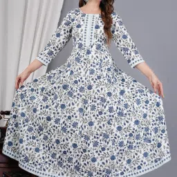 Floral Print Pure Cotton Stitched Straight Gown-image-28