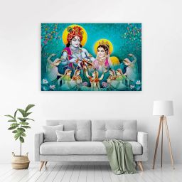 91 cm Lord Radhe Krishna (Posters-90 cm X 60 cm) Self Adhesive Sticker-image-20