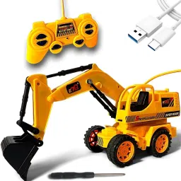 Super Power Remote Control Yellow JCB Construction Toy with Lights Movable-10