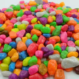 Natural Multi-Color Neon Pebbles Glossy-Aquarium,Garden,Table&HomeDecor-1Kg Polished Asymmetrical Marble Pebbles-image-9