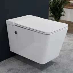 Rimless Wall Hung Toilet/Commode With Soft Closet Sheet/P-Trap Tankless Commode (APS-S102) Western Commode-image-47
