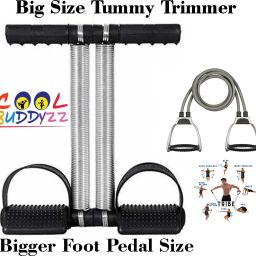 Combo of Double Spring Tummy Trimmer and Exercise Band/ Resistance band Ab Exerciser-17