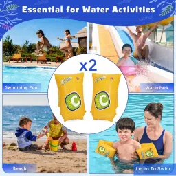 fiddlerz Swimming Arm Bands Inflatable Water Safety Support Armbands for Pool Beach Inflatable Arm Floating Bands image 4